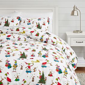 Dr. Seuss's The Grinch™  &amp; Max™ Organic Flannel Duvet Cover