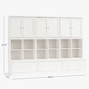Cameron 12-Cube Organizer with Drawers and Cabinets (88.5")