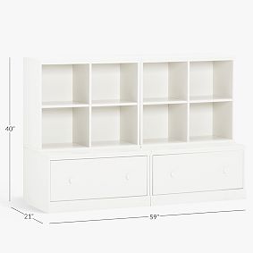 Cameron Bookcase with Drawer Base, Set of 2 (59")