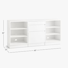 Bowen Triple Mixed Shelves Low Bookcase (63")