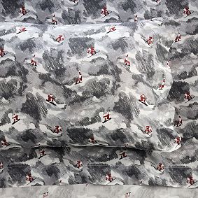 Snowboarding Santa Percale Sheet Set