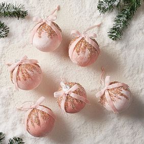 Open Box: LoveShackFancy Round Ornaments, Set of 6 - Pink