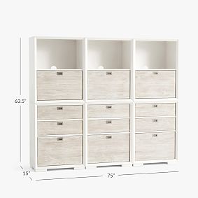Callum Triple Mixed Drawer Tall Storage Bookcase (75")