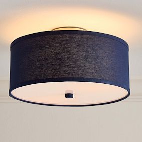 Linen Drum Flush Mount (16")