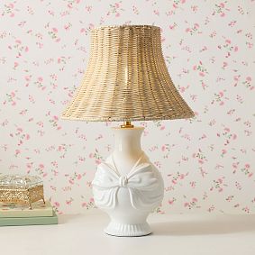 LoveShackFancy Ceramic Bow Table Lamp (19")