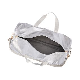 Metallic Silver Duffle Bag