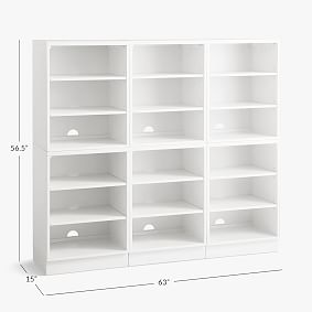 Bowen Triple Tall Bookcase with Shelves (63")