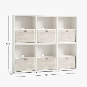 Callum Triple 1-Drawer Tall Storage Bookcase (75")
