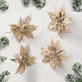 LoveShackFancy Poinsettia Ornaments - Set of 4