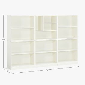 Stack Me Up Wall Bookcase with Mixed Shelf (90")