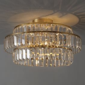 Monique Lhuillier Crystal Drop Flush Mount (18")