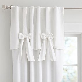 Evelyn Linen Blend Bow Valance Blackout Curtain