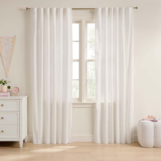 Eyelet Trellis Light-Filtering Curtain | Pottery Barn Teen