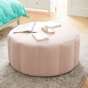 Monique Lhuillier Ottoman, Performance Everyday Velvet Pale Blush