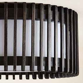 Blaine Wooden Drum Flush Mount (17")