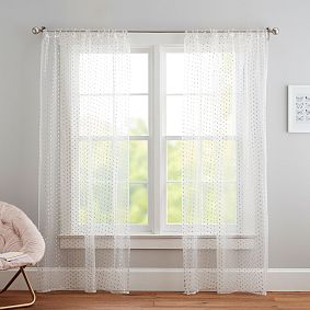 Monique Lhuillier Gold Butterfly Organza Sheer Curtain