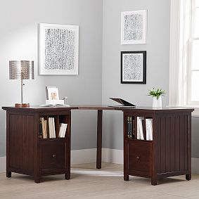 Beadboard Corner Divider Desk