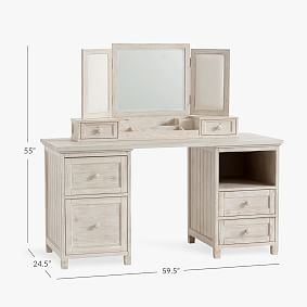 Beadboard Vanity Desk Set