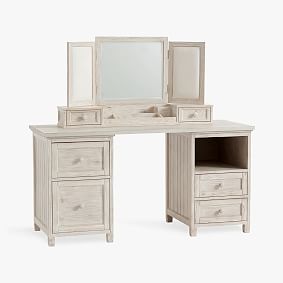 Beadboard Vanity Desk Set