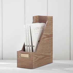 Classic Wooden Desk Accessories, Magazine Caddy