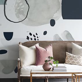 Navy Circular Abstract Peel &amp; Stick Decal