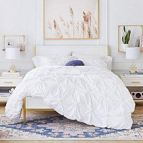 Ruched Rosette Organic Duvet Cover