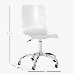 Silver Glitter Acrylic Swivel Desk Chair