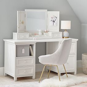 Beadboard Vanity Desk Set