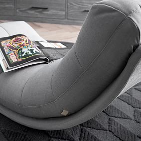 Chenille Plain Weave Washed Light Gray Retro Rocker