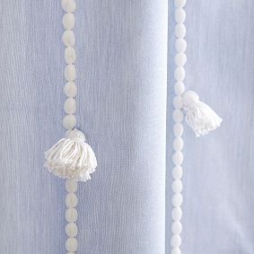 Classic Tassel Chambray Shower Curtain