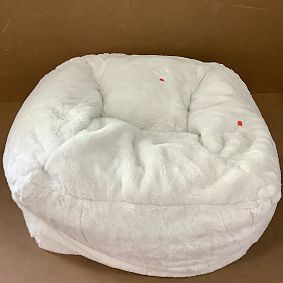 Open Box: Polar Bear Faux Fur Modern Bean Bag Lounger, Large - Ivory