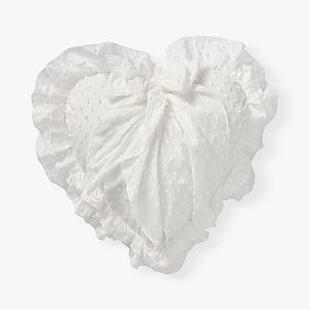 LoveShackFancy Bow Heart Swiss Dot Pillow