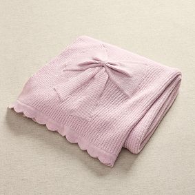 LoveShackFancy Knit Bow Throw