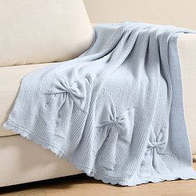 LoveShackFancy Knit Bow Throw