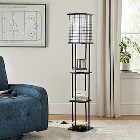 Metal Grid Floor Lamp (55.5")