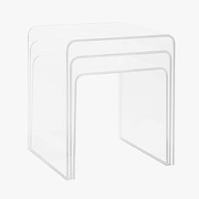 Open Box: Acrylic Nesting Tables, Set of 3 - Clear