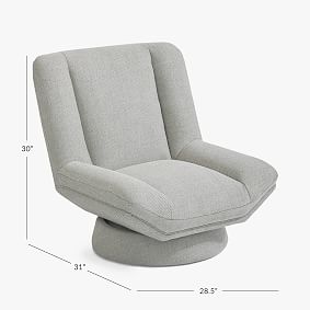 Bouclé Twill Gravel Cole Swivel Chair