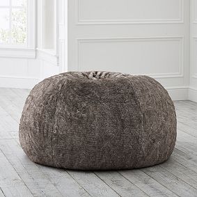 Large Tipped Faux Fur Bean Bag Chair Slipcover Only