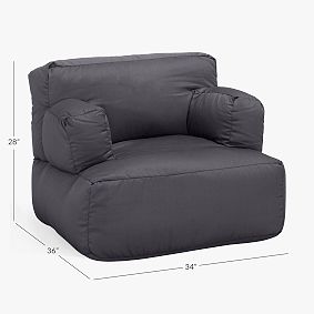 Twill Charcoal Eco Lounger