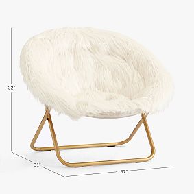Himalayan Faux Fur Ivory Hang-A-Round Chair