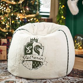 Large Harry Potter™ Slytherin™ Faux Fur Bean Bag Chair Slipcover Only