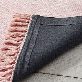 Ombre Tassel Performance Rug - Blush