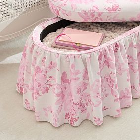 LoveShackFancy Skirted Oval Storage Bench (33.5")