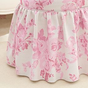 LoveShackFancy Skirted Oval Storage Bench (33.5")