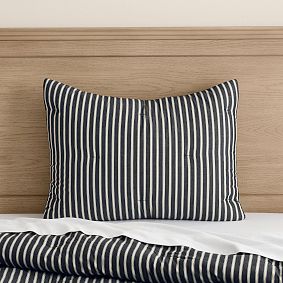 Open Box: Classic Stripe Sham, Standard - Faded Black