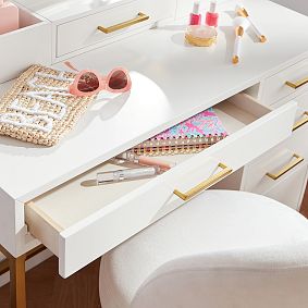 Blaire Single Pedestal Storage Vanity Desk (40")