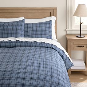 Stone Plaid Duvet Cover