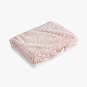 Adjustable Bunny Fur Lapdesk with Storage- Blush