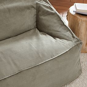 Corduroy Dusty Olive Double Modern Bean Bag Lounger