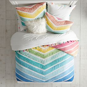 Rainbow Chevron Quilt &amp; Sham - Get The Look